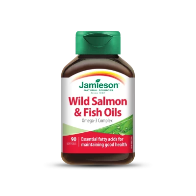 Wild salmon and fish oils jamieson omega 3 kompelx